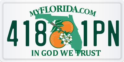 FL license plate 4181PN