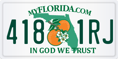FL license plate 4181RJ