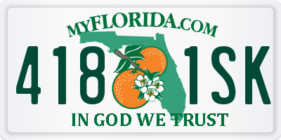 FL license plate 4181SK