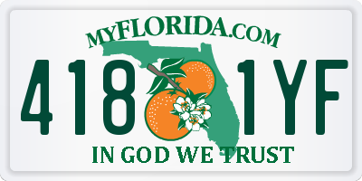 FL license plate 4181YF
