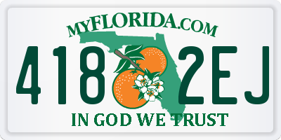 FL license plate 4182EJ