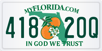 FL license plate 4182OQ