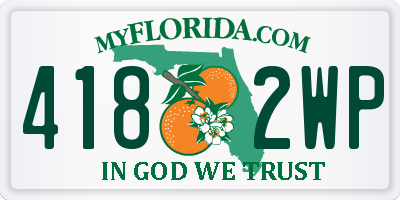 FL license plate 4182WP