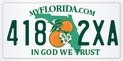 FL license plate 4182XA