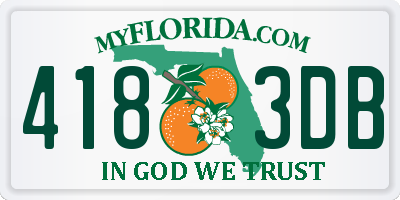 FL license plate 4183DB