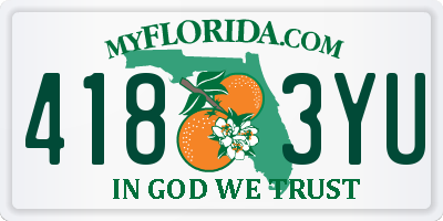 FL license plate 4183YU