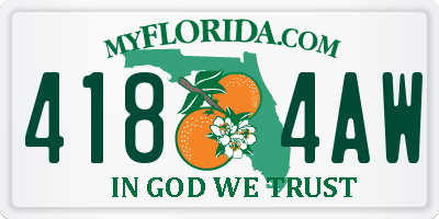 FL license plate 4184AW
