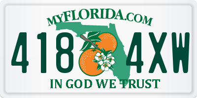FL license plate 4184XW