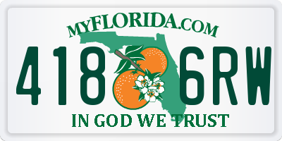 FL license plate 4186RW