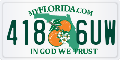FL license plate 4186UW