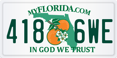 FL license plate 4186WE