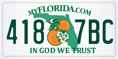 FL license plate 4187BC
