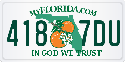 FL license plate 4187DU