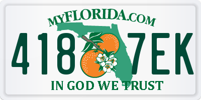 FL license plate 4187EK