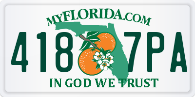 FL license plate 4187PA