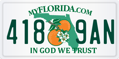 FL license plate 4189AN