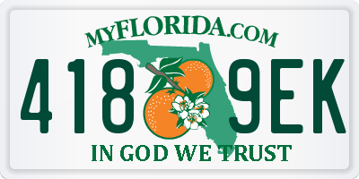FL license plate 4189EK