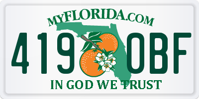 FL license plate 4190BF