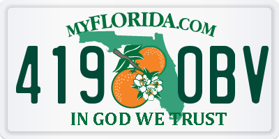 FL license plate 4190BV