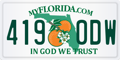 FL license plate 4190DW