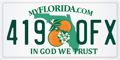 FL license plate 4190FX