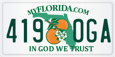 FL license plate 4190GA