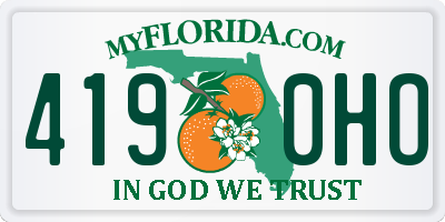 FL license plate 4190HO