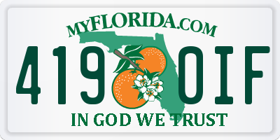 FL license plate 4190IF