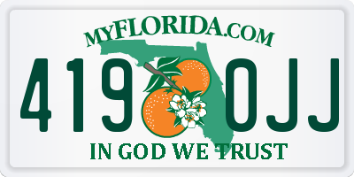 FL license plate 4190JJ