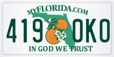 FL license plate 4190KO