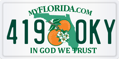 FL license plate 4190KY
