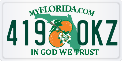 FL license plate 4190KZ