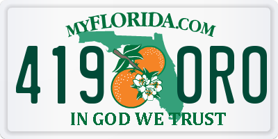 FL license plate 4190RO
