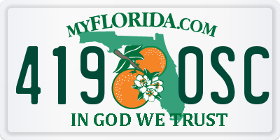 FL license plate 4190SC
