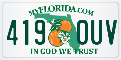 FL license plate 4190UV