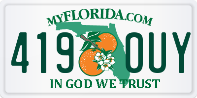 FL license plate 4190UY