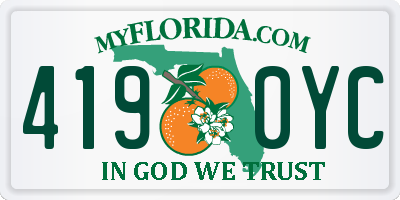 FL license plate 4190YC