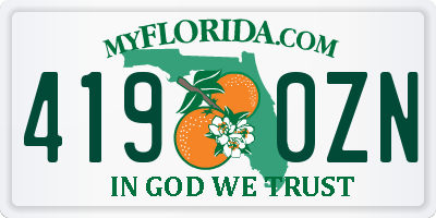 FL license plate 4190ZN