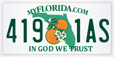 FL license plate 4191AS