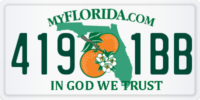 FL license plate 4191BB