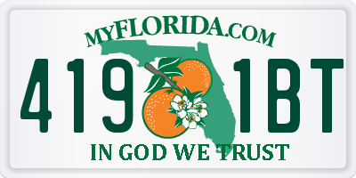 FL license plate 4191BT