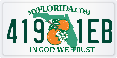 FL license plate 4191EB
