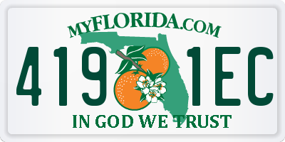 FL license plate 4191EC