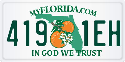 FL license plate 4191EH