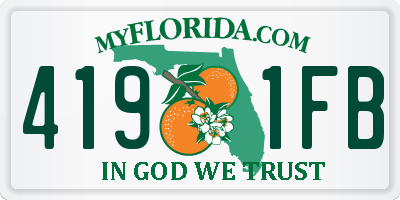 FL license plate 4191FB