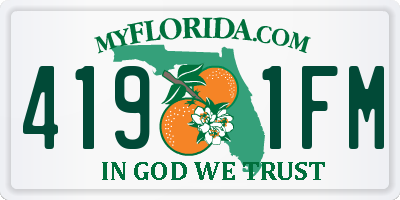 FL license plate 4191FM