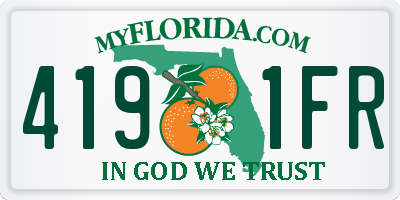 FL license plate 4191FR