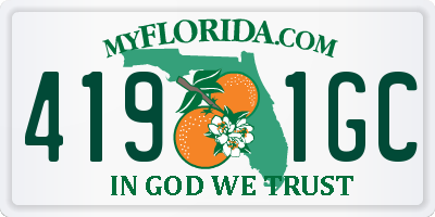FL license plate 4191GC