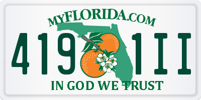 FL license plate 4191II