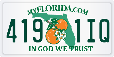 FL license plate 4191IQ